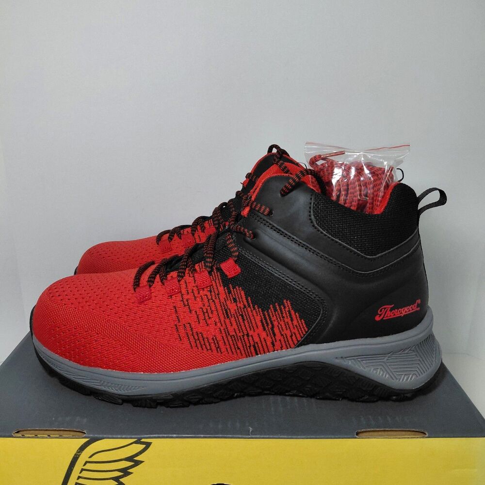 Thorogood Men's Red Safety Shoes Comp Toe ASTM Boots Men's Size 14